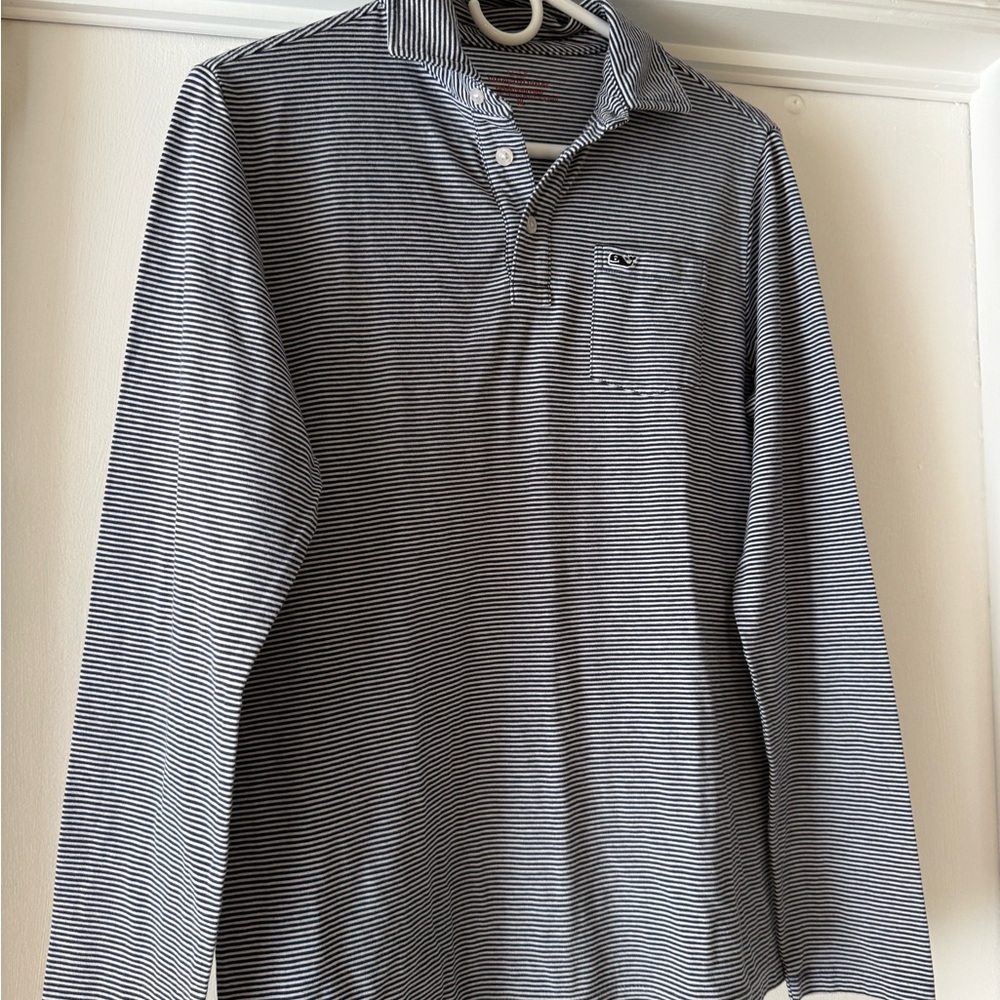 Vineyard Vines Navy and White 3 Quarter Zip